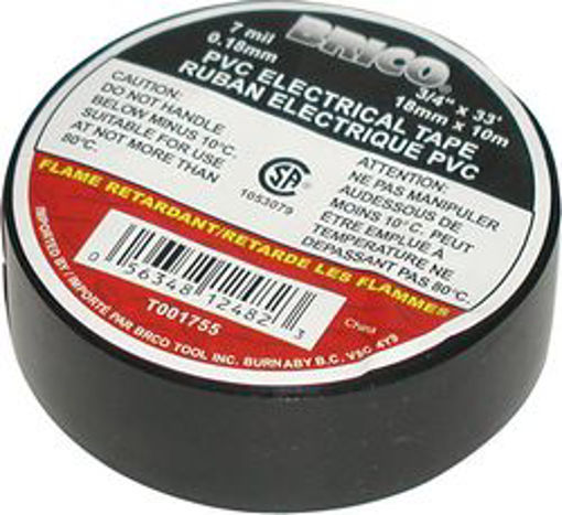 Picture of Tape PVC 3/4in x 66ft BLACK - No: T001801