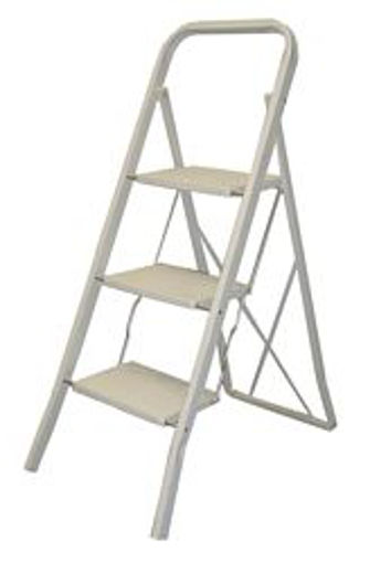 Picture of Step Ladder NEW 3-Step White - No: S011860