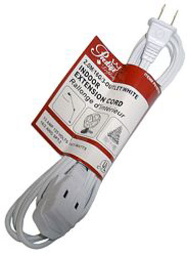 Picture of Pwr Ext Cord I/D 16/2 2M White - No: P010782