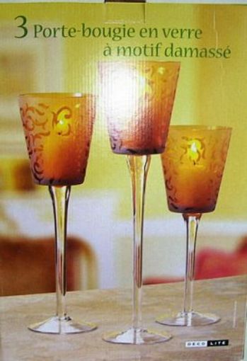 Picture of Candle Holder Deco Lite W/3Pc - No: 58575