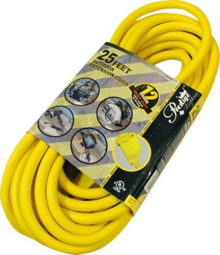 Picture of Power Extension Cord O/D 12/3 25Ft Ylw - No: P010822-25