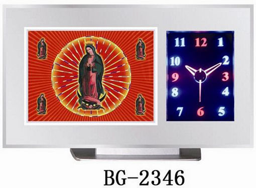 Picture of Clock Table W/Light Pict Guadalupe - No: BG-2346