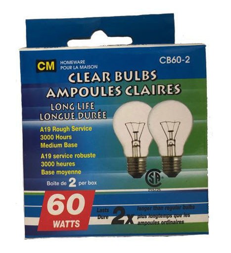 Picture of Bulbs Clear 60W 2Pk - No CB60-2CL