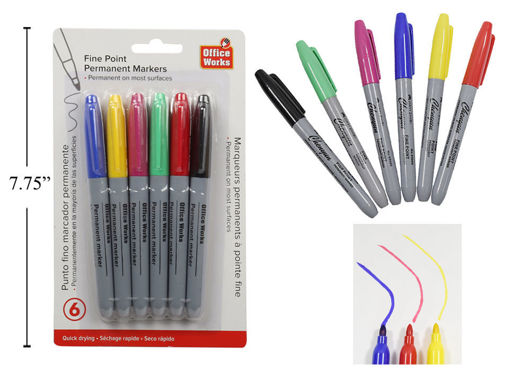 Picture of 6-Pc Permanent Markers 6 Colour - No 20500