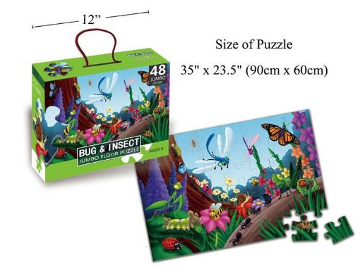 Picture of 48 Pcs Jumbo Floor Puzzle, Bugs & Insect - No 12021