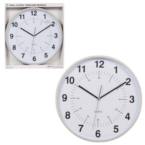 Picture of Wall Clock 12In Silent, Silver - No HO85113-0