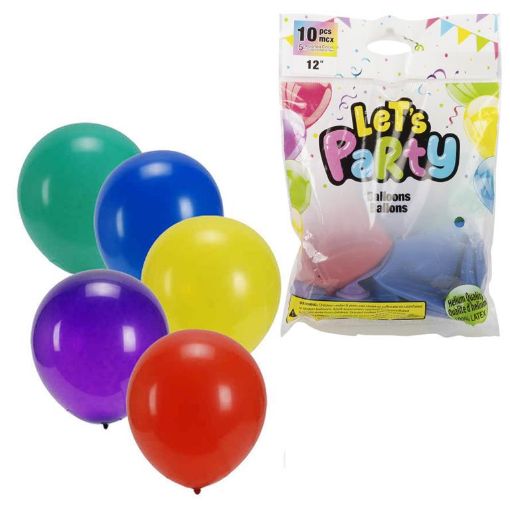 Picture of Balloons 10Pk, 12in Helium Quality - SKU: 60301