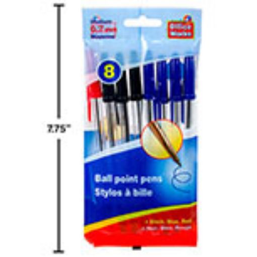 Picture of Ball Pens 6.25in 8Pk - SKU: 20410