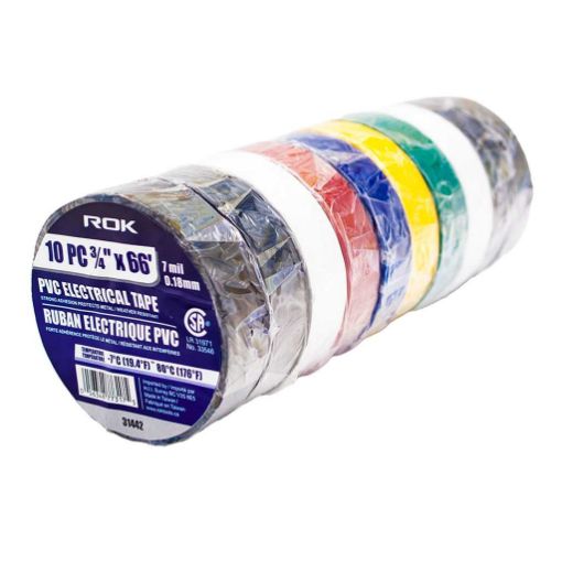 Picture of Tape Pvc 3-4in X 66ft 10Pc (Asst) - SKU: 31442