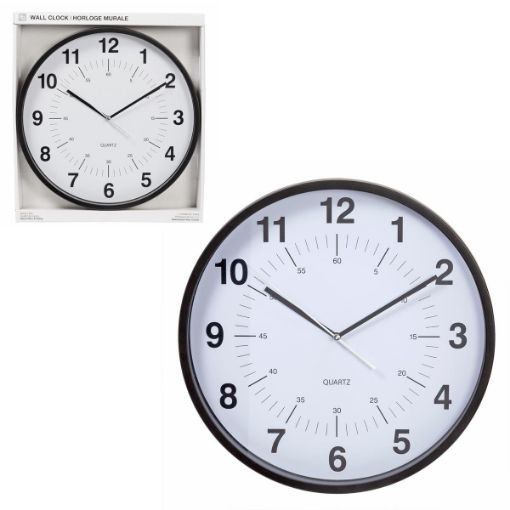 Picture of 12In Wall Clock, Silent Black - SKU: 87310-1