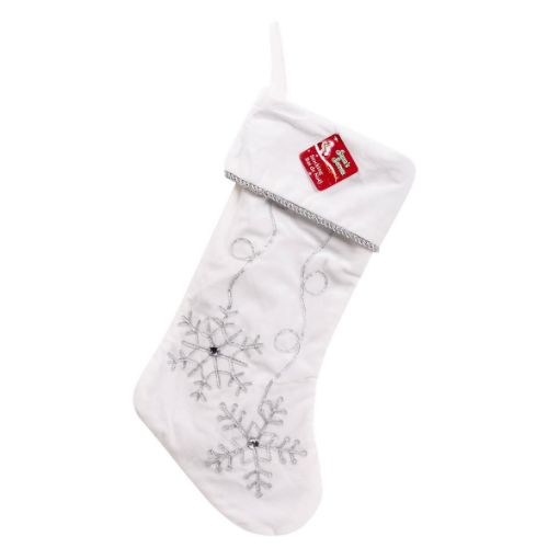 Picture of Xmas Stocking W- Silver Snowflakes - SKU: 31304