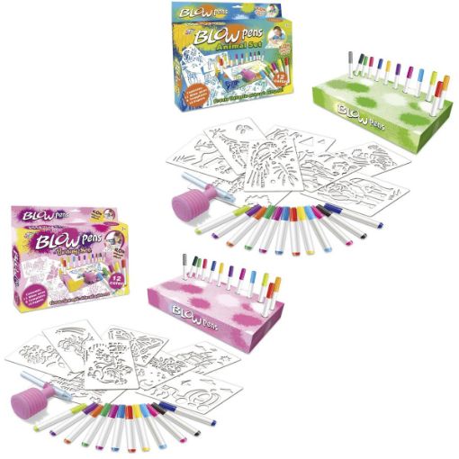 Picture of 12 Colors Blow Pens Drawing Set - SKU: 10871