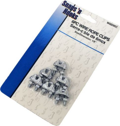Picture of Wire Rope Clips 6Pc 1-8inCarded - SKU: W002952