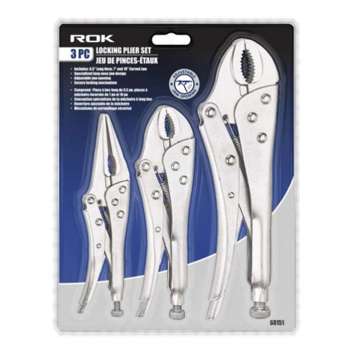 Picture of 3Pc Locking Plier Set 10, 7, 6.5 - SKU: 68151