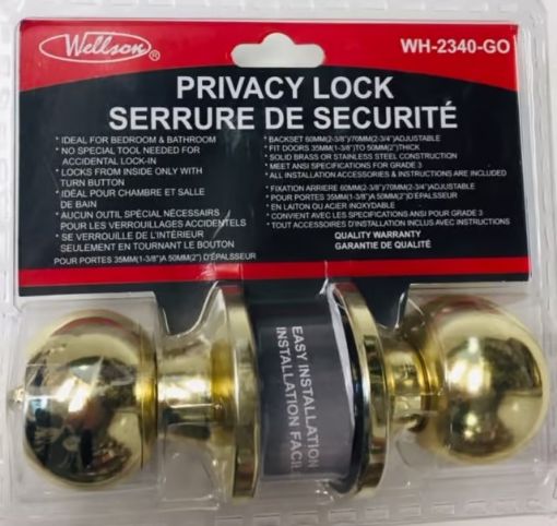 Picture of Lock Privacy Gold - SKU: WH-2340-GO