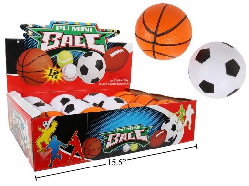 Picture of 4inPu Basket-Soccer Ball Asst. - SKU: 13261