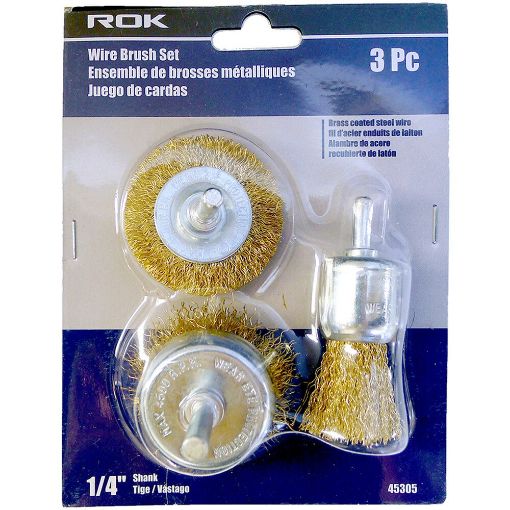 Picture of 3Pc Brass Wire Cup Brush - SKU: 45305